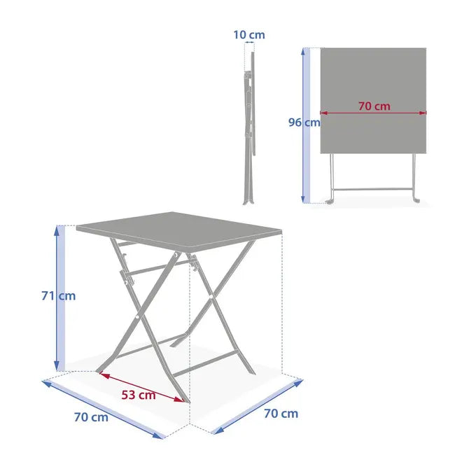 Masă de grădină pătrată Hesperide Greensboro, roșu închis