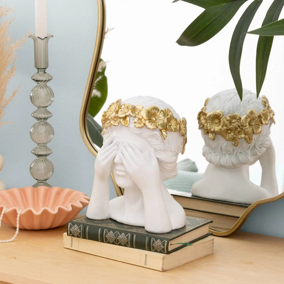 Figurină decorativă Atmosphera Wild Romance, Rășină, Alb, 22 cm