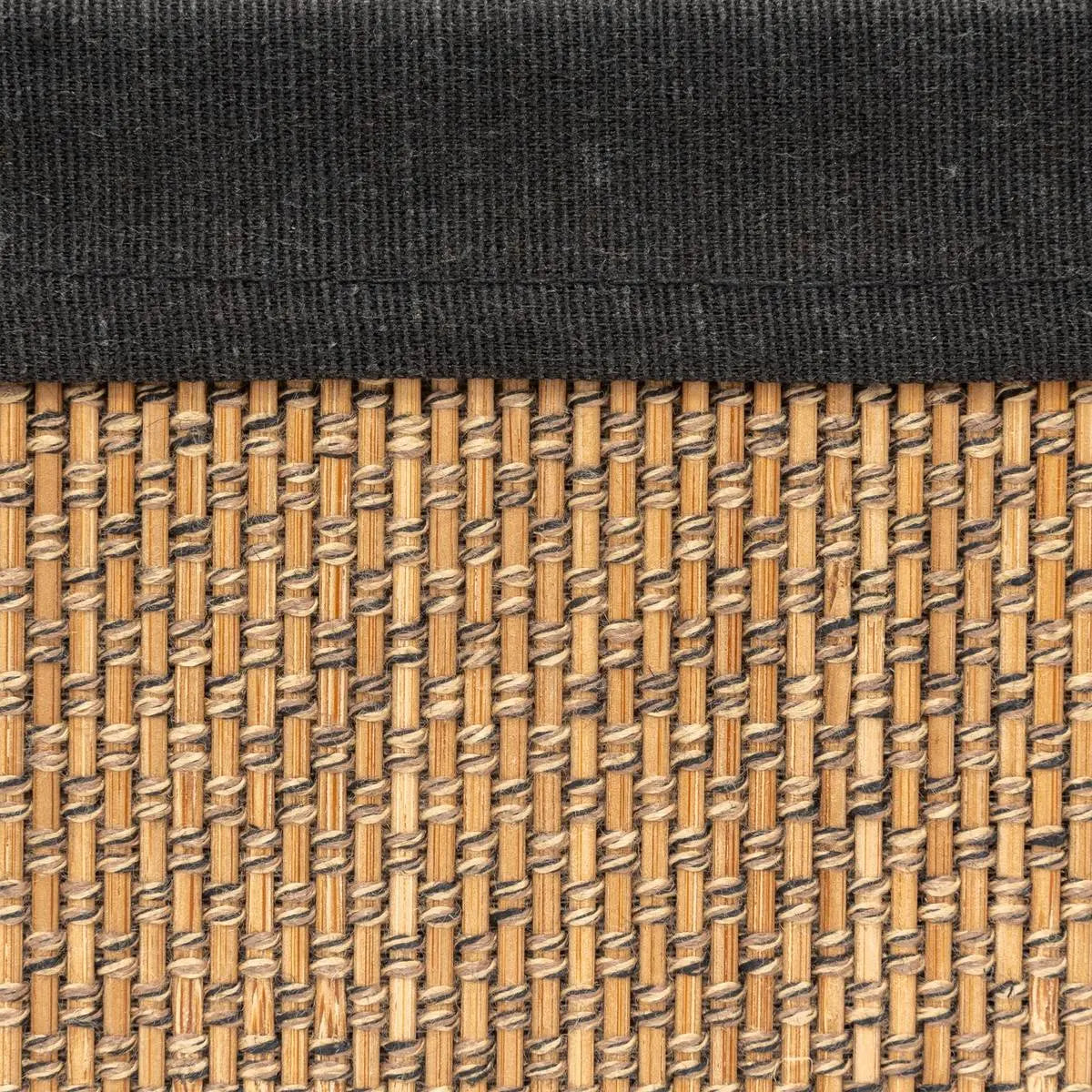 Set de 3 coșuri de depozitare 5five, Bambus și material textil, Negru