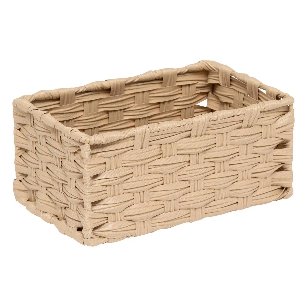 Set de 3 coșuri de depozitare 5five Tresse, PE, Înalte, Bej