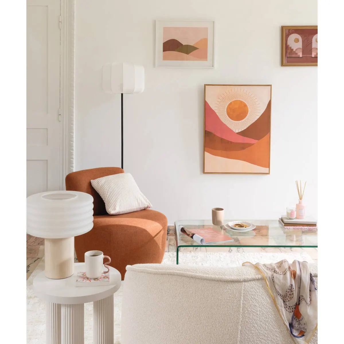 Lampion atmosphera Tobie, Metal și bumbac, Negru, 150 cm