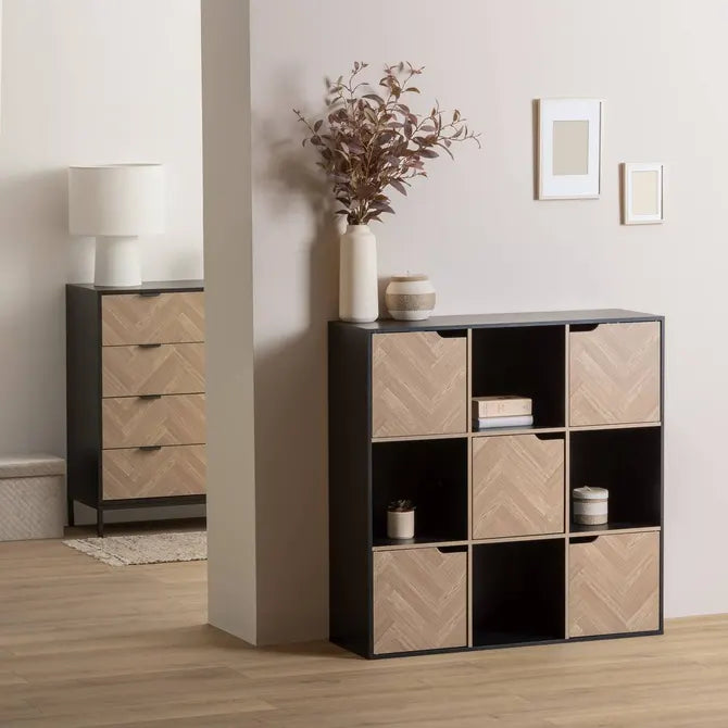 Рафт 5five Mix'n Door Chevrons, 9 отделения, Черен