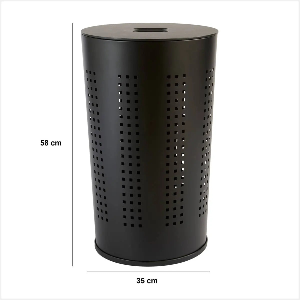 Coș de rufe 5five Sticlă, Metal, Negru, 45 l