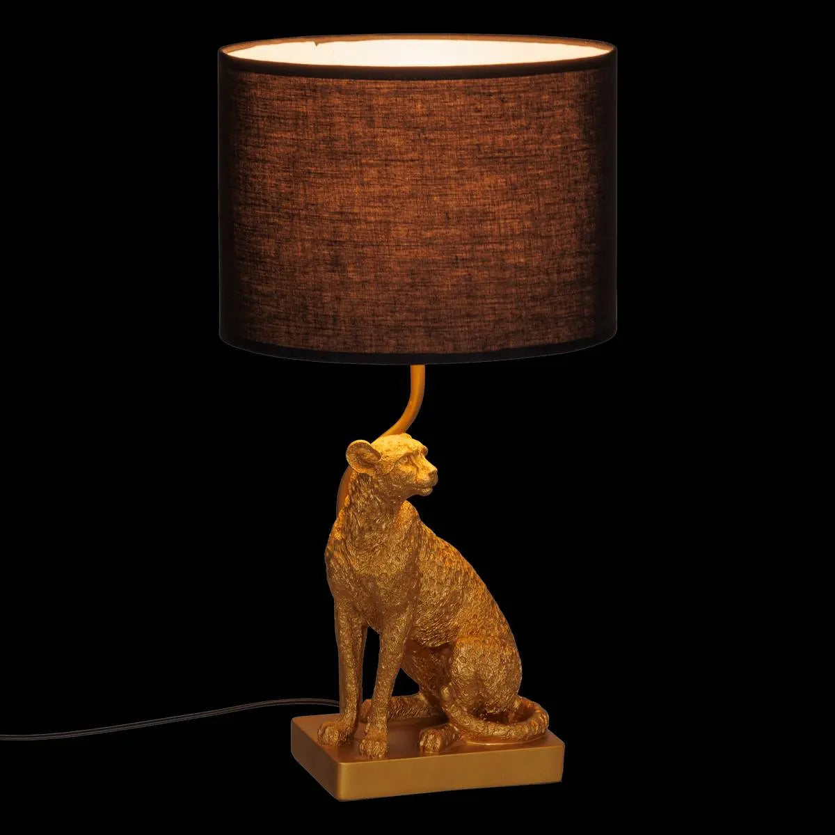 Lampă de masă atmosferă Gepi, Leopard, Înălțime 47,5 cm, Auriu