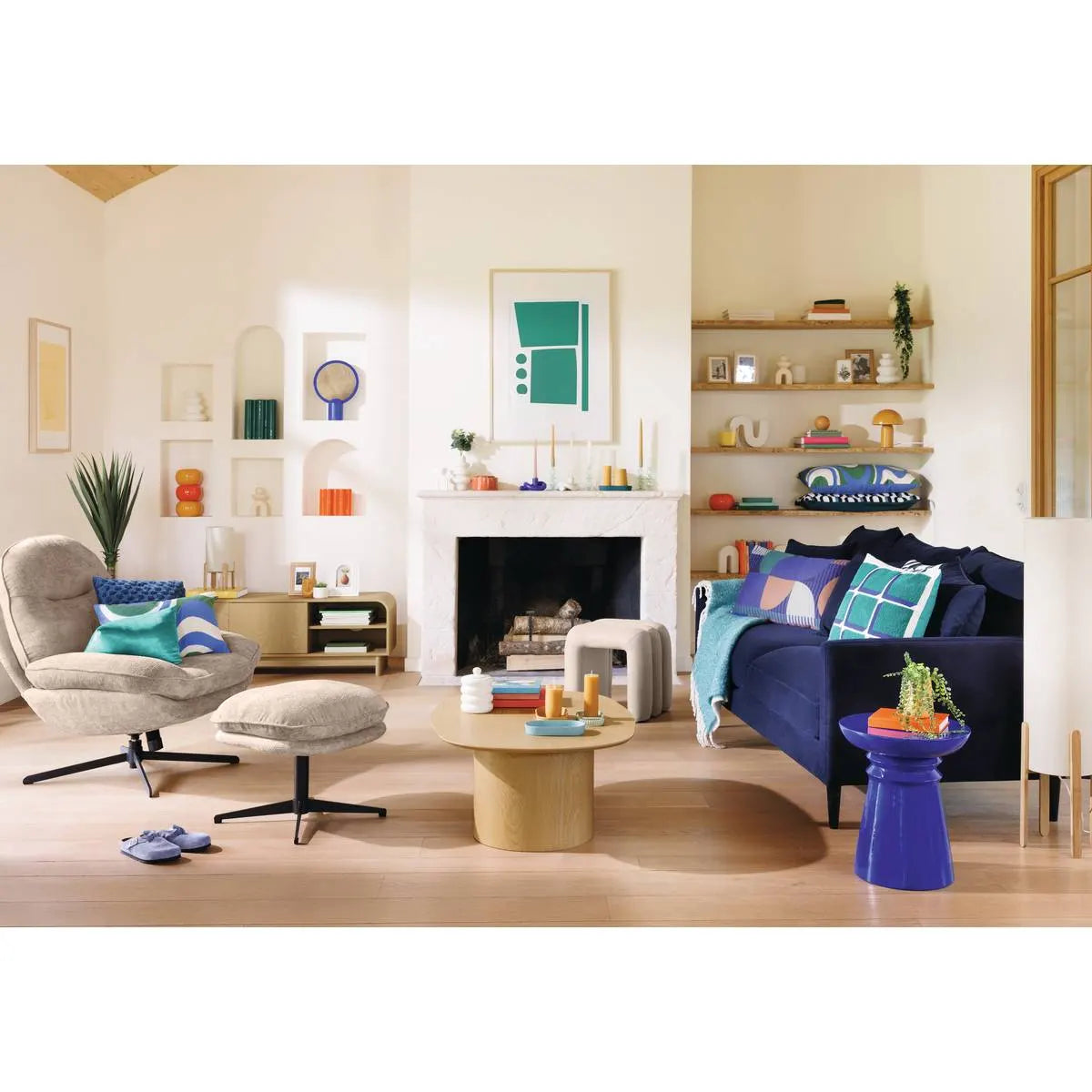 Lampion Atmosphera Rafa, Lemn, Bej, 107 cm