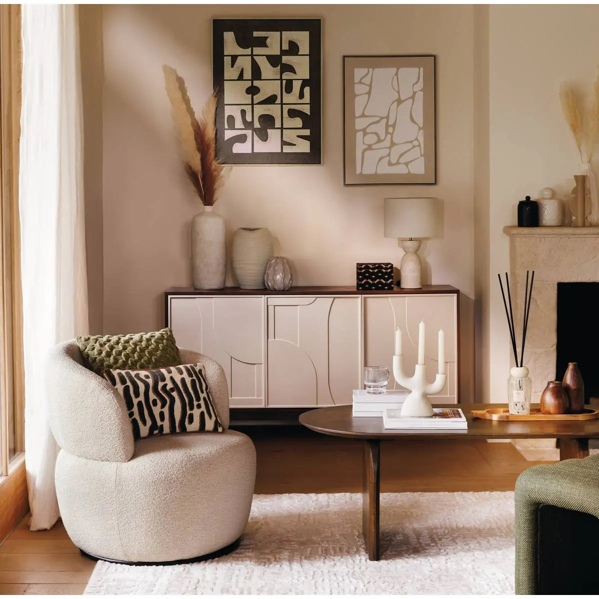 Ramură artificială de pampas Atmosphera Adna, 90 cm, asortate