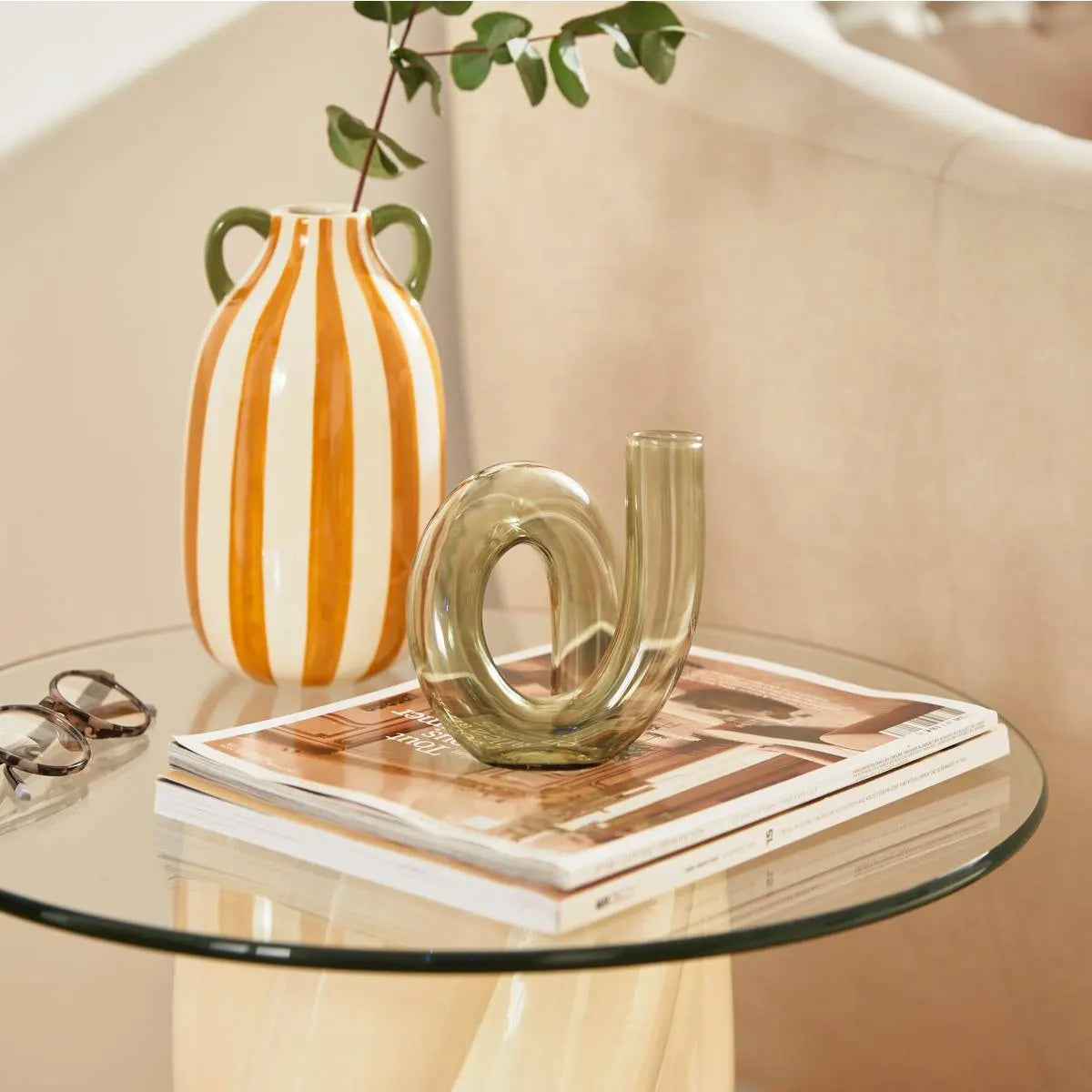 Vază Atmosphera Cheri, Sticlă, 12 cm, Diverse culori