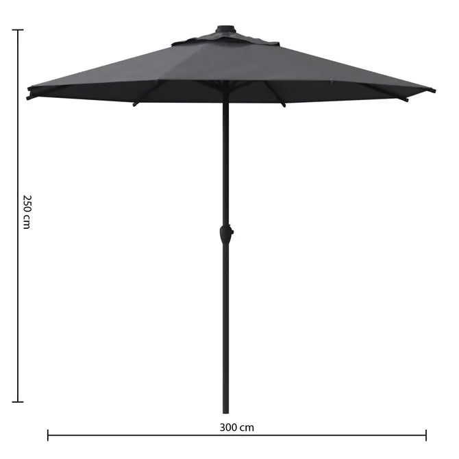 Прав накланящ се чадър Hesperide Loompa, Цвят Шисти, 3 m