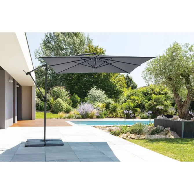 Градински чадър със странична стойка Hesperide Manoa, Цвят Шисти, 2.5x2.5 m