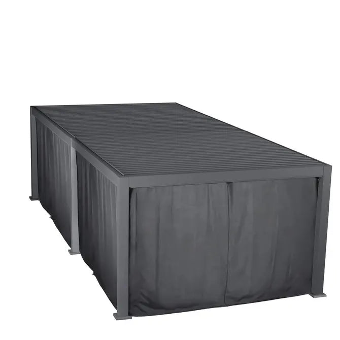 Комплект комарници с релси за беседка Hesperide Evora, Графит, 6x3.6 m