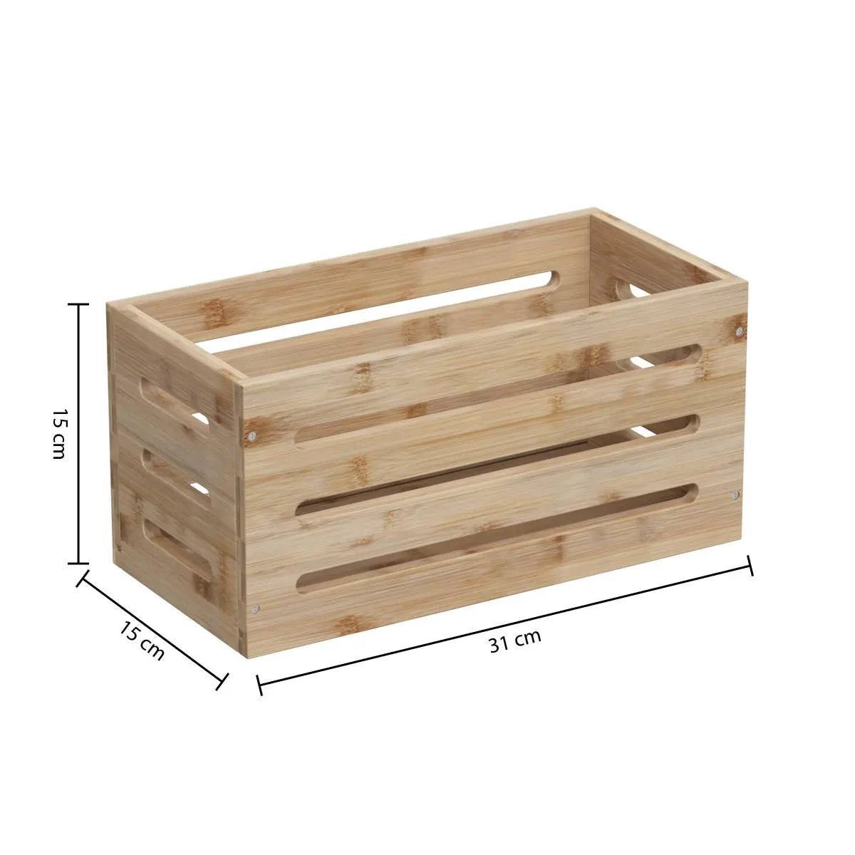 Coș de depozitare 5five, Bambus, 15x31 cm