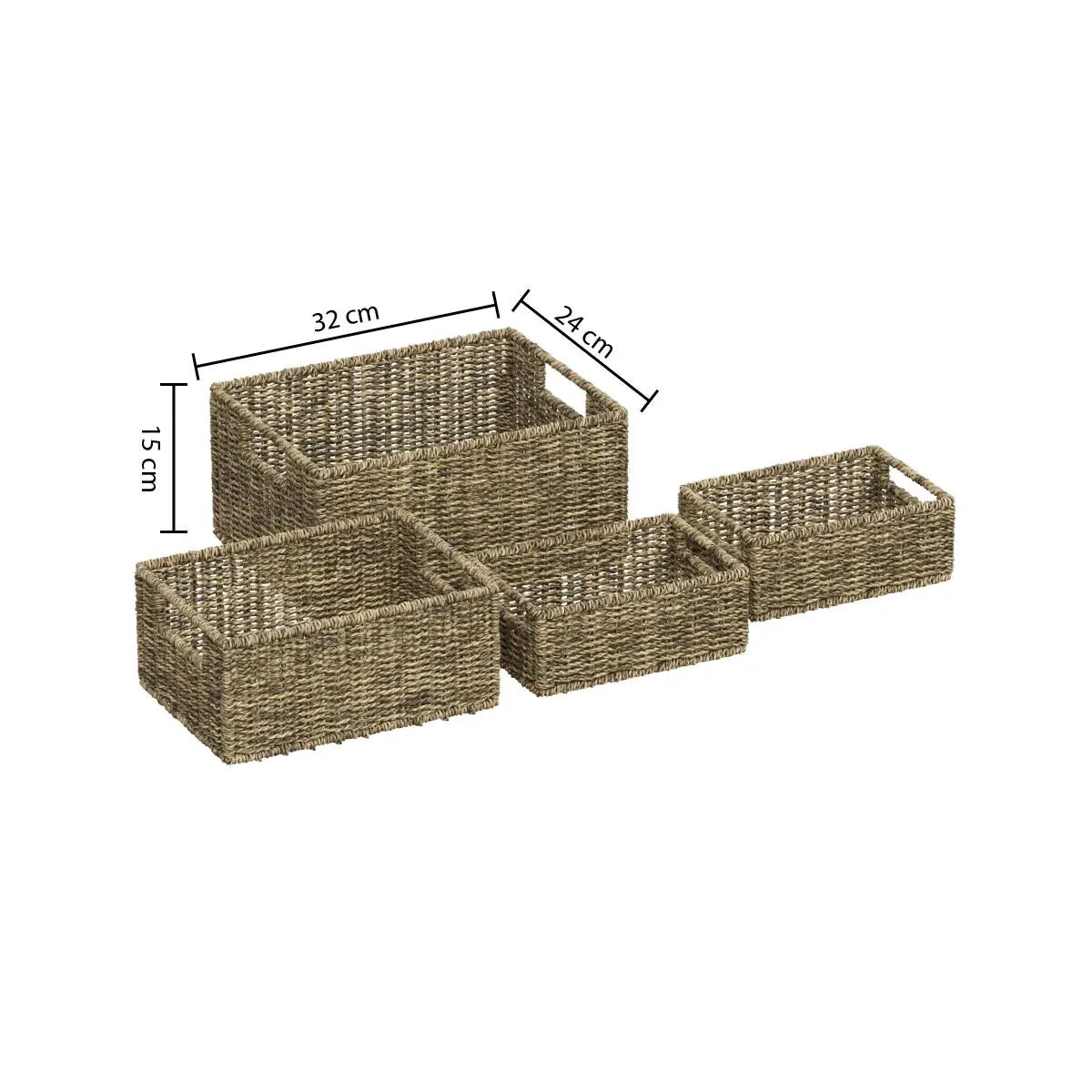 Set de 4 coșuri 5five, Ratan