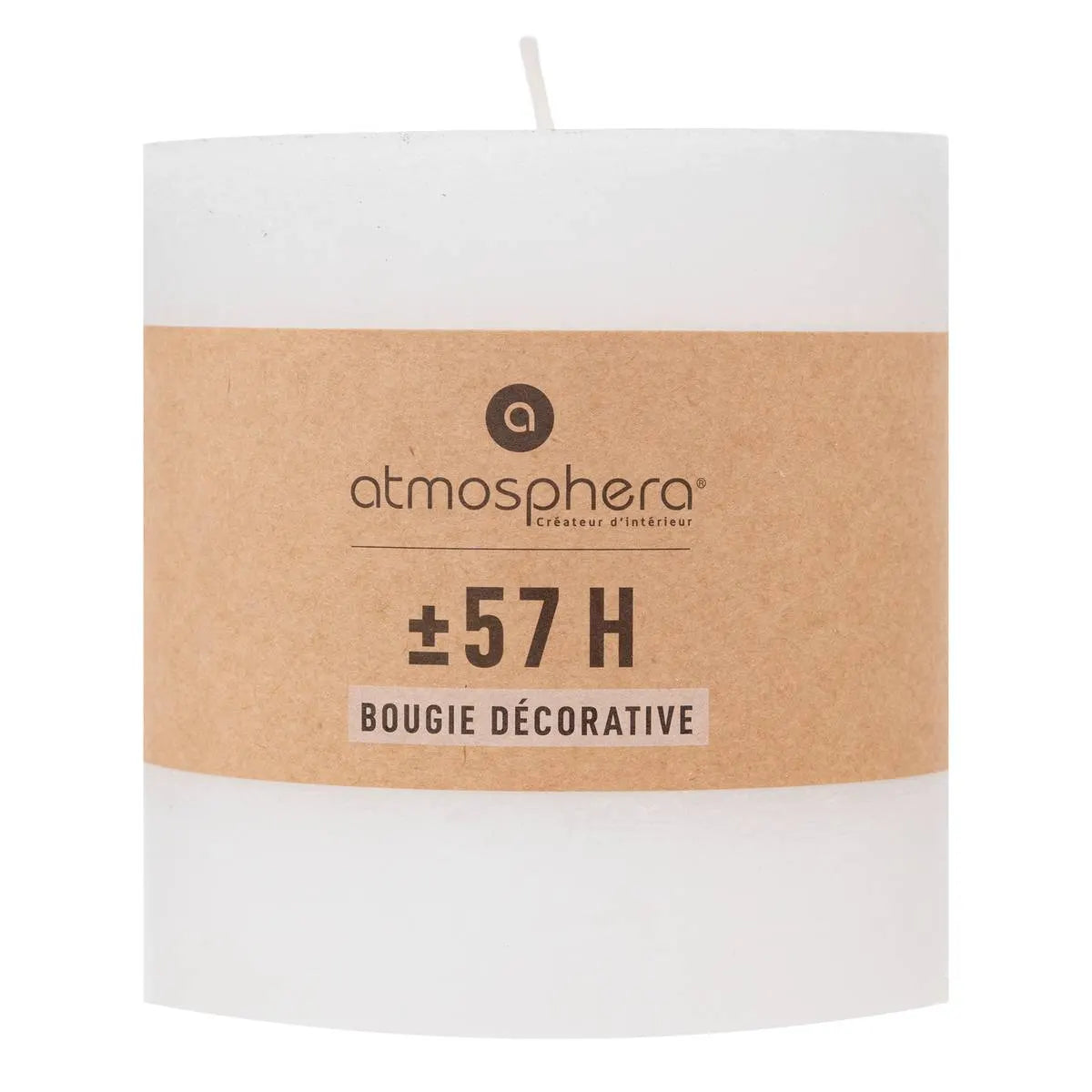 Lumânare neparfumată Atmosphera Olia, Rotundă, 10x10 cm