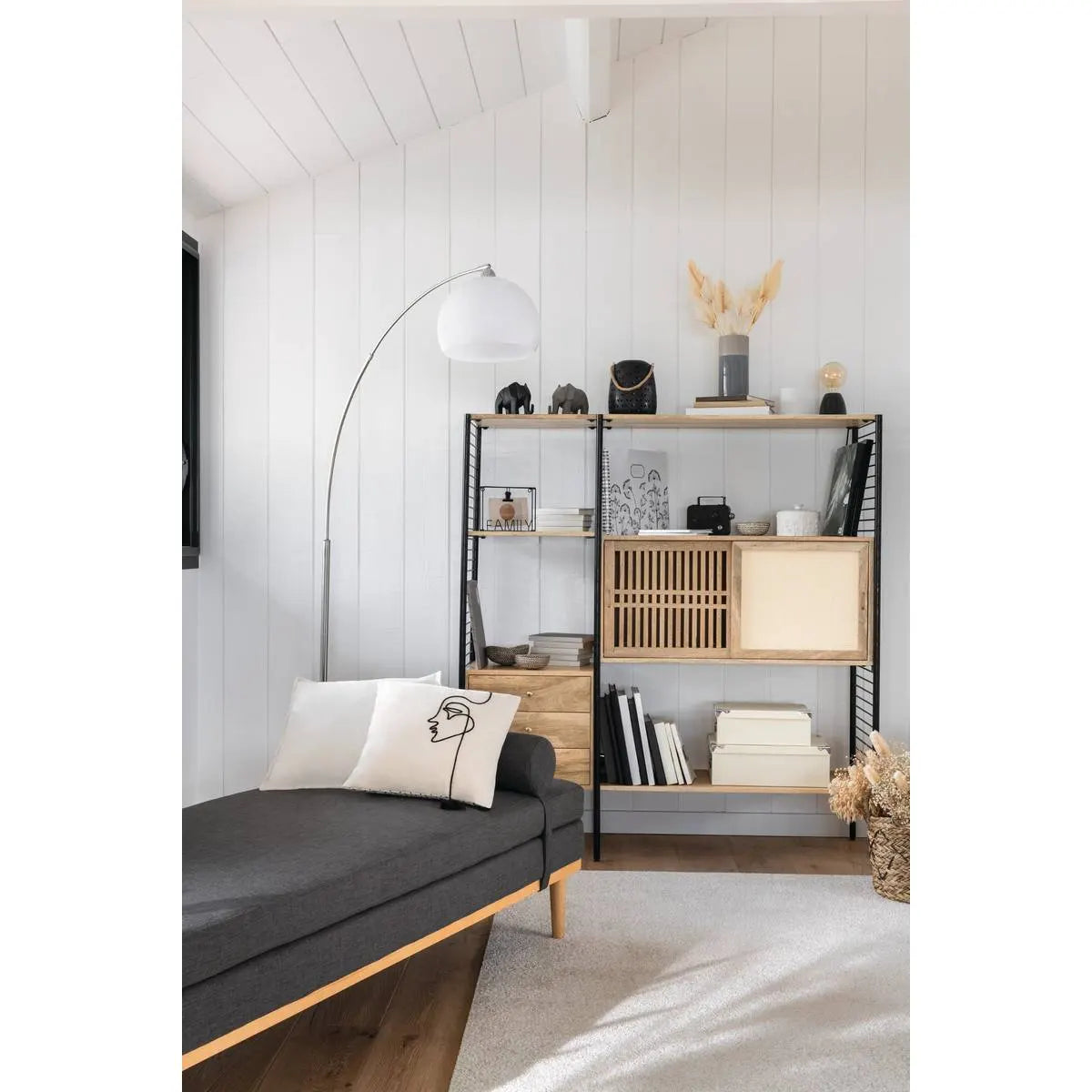 Lampion atmosphere Geda, Metal, Alb, 185 cm