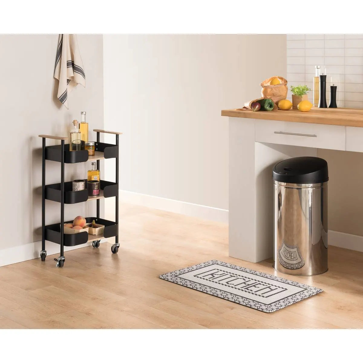 Cărucior de bucătărie 5five Blackwood, mediu, metal și MDF