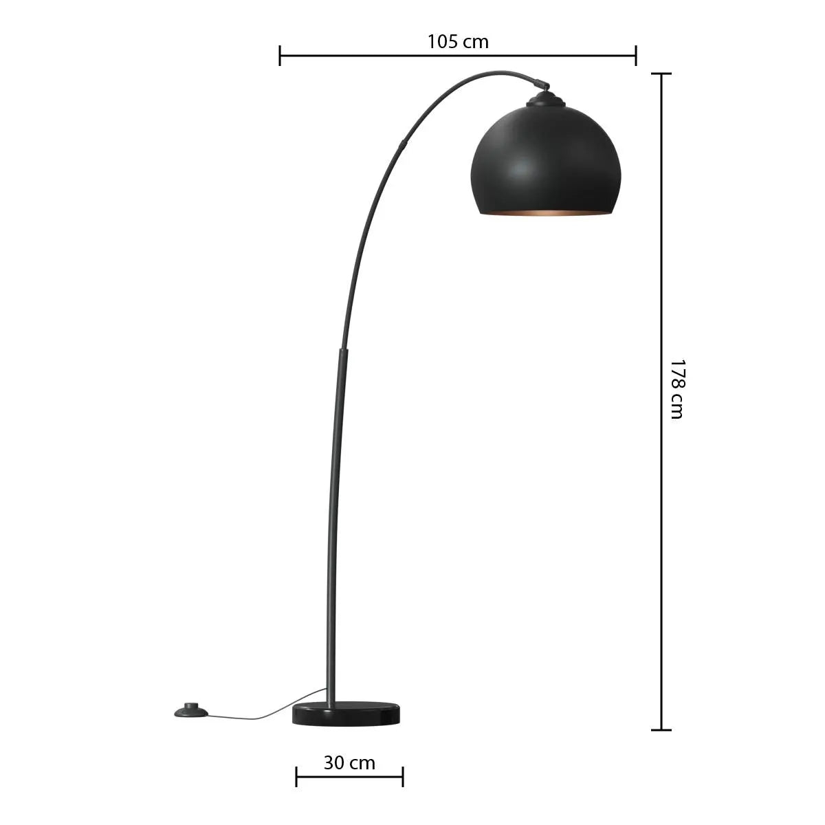 Lampă Atmosphere Hyto, Metal și Marmură, Negru, 177 cm