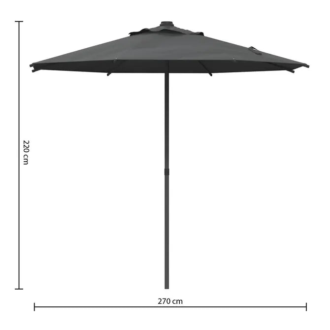 Прав накланящ се чадър Hesperide Soya, Цвят Шисти, 2.7 m