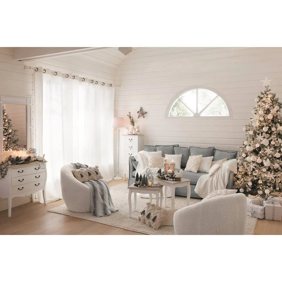 Lampion atmosphera Leo, Lemn, Alb, 156 cm