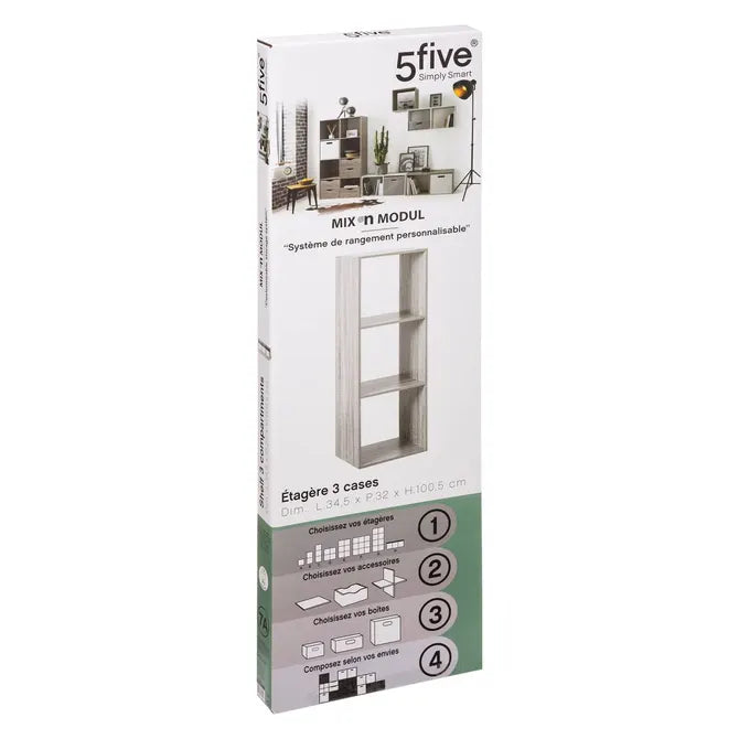 Рафт 5five Mix'n Modul, 3 отделения, MDF, 35x32x101 cm