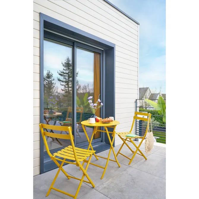 Masă rotundă de grădină Hesperide Greensboro, galbenă