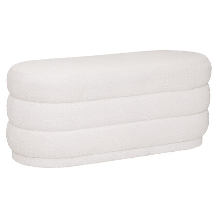 Bancă Atmosphera Sinan, Boucle, Alb, 100x40 cm