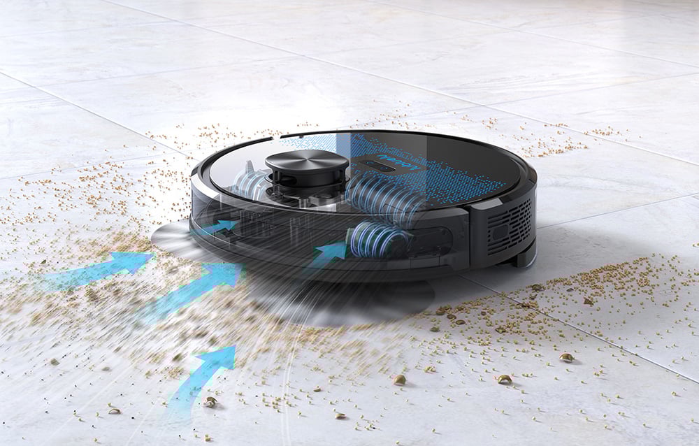 Aspirator robot cu stație Lubluelu SL60 Plus, 42 W, Mop, Navigație LiDAR, 2600 mAh, Negru,