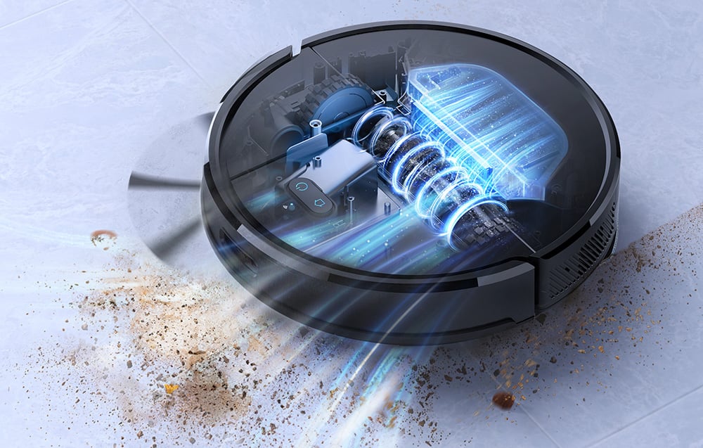 Aspirator robot Lubluelu SL68, 45W, Mop, Navigație LiDAR, 2600 mAh, Negru