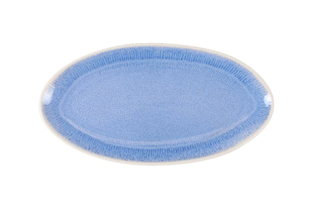 Farfurie ovala LA MEDITERRANEA Calobra Blue, 27x14 cm, portelan