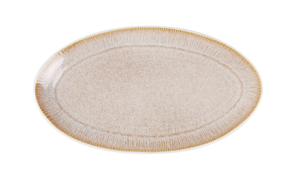 Farfurie ovala LA MEDITERRANEA Calobra Crema, 31x18 cm, portelan