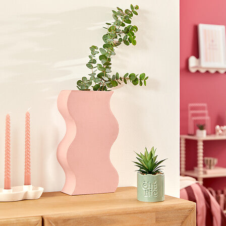 Vază Atmosphere Cheri, Metal, Roz, 35 cm