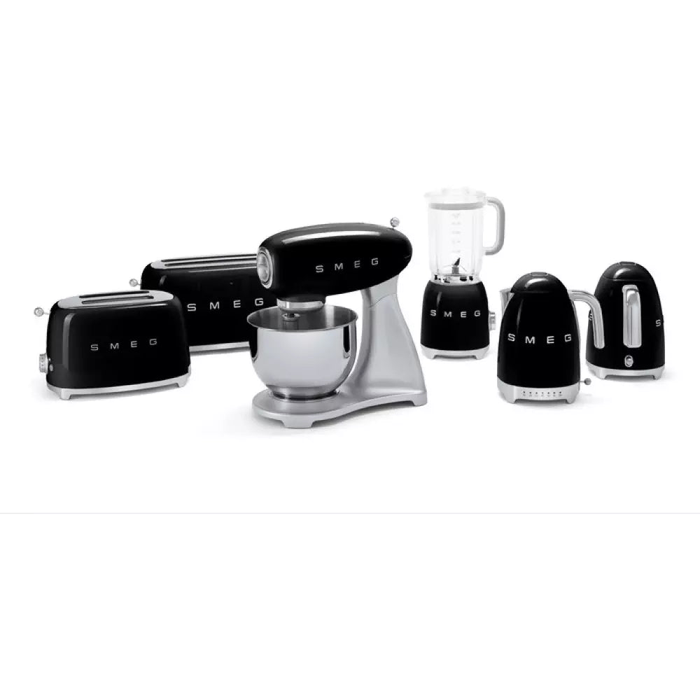 Prăjitor de pâine SMEG TSF01BLEU, 950 W, 2 felii, 6 niveluri de prăjire, Negru/Argintiu