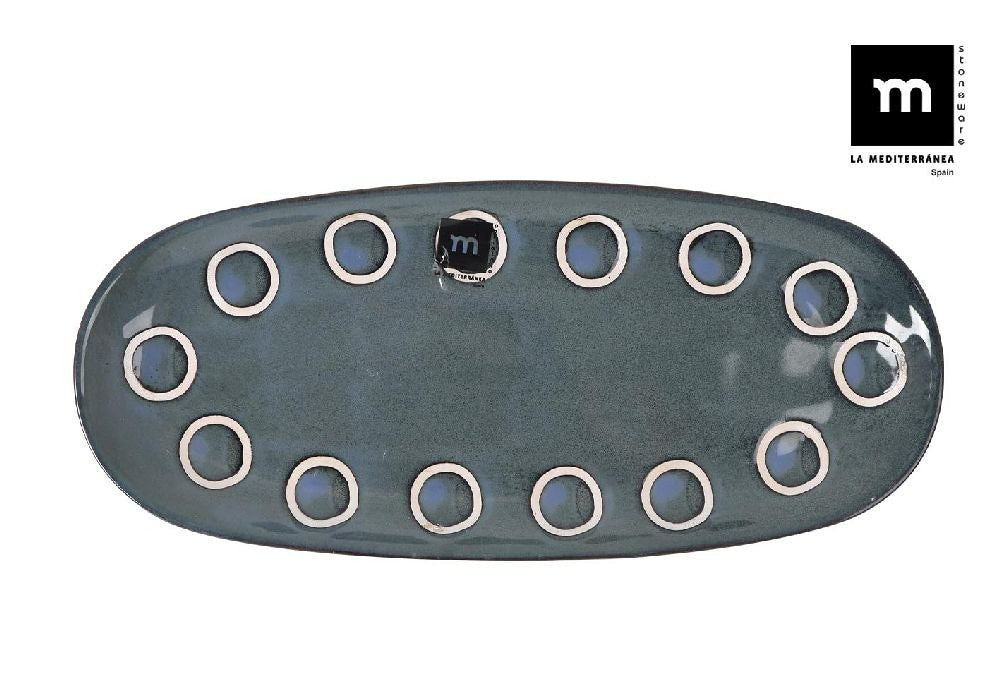 Farfurie ovala LA MEDITERRANEA Almudena Blue, 29x14 cm, portelan