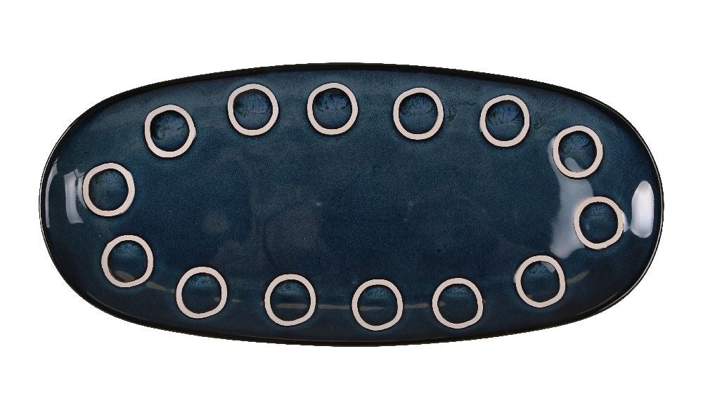 Farfurie ovala LA MEDITERRANEA Almudena Blue, 33x15 cm, portelan