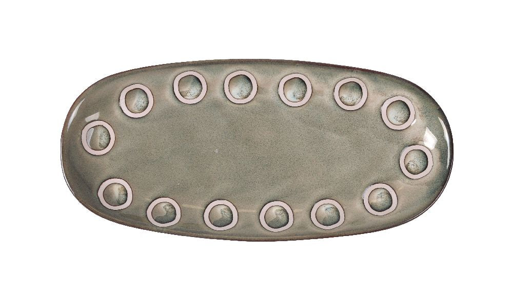 Farfurie ovala LA MEDITERRANEA Almudena Gri, 25x12 cm, portelan