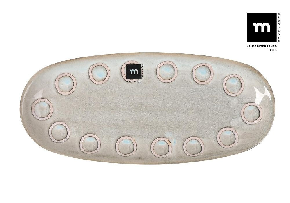 Farfurie ovala LA MEDITERRANEA Almudena Gri, 29x14 cm, portelan