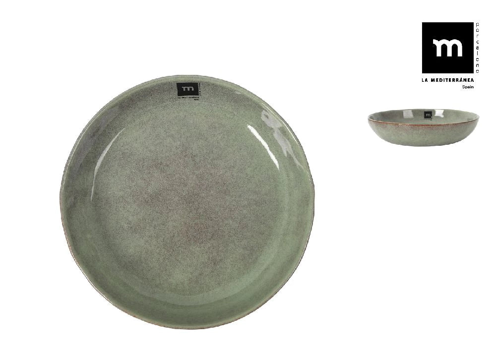 Bol adânc LA MEDITERRANEA Macarella Green, 21x4 cm, porțelan