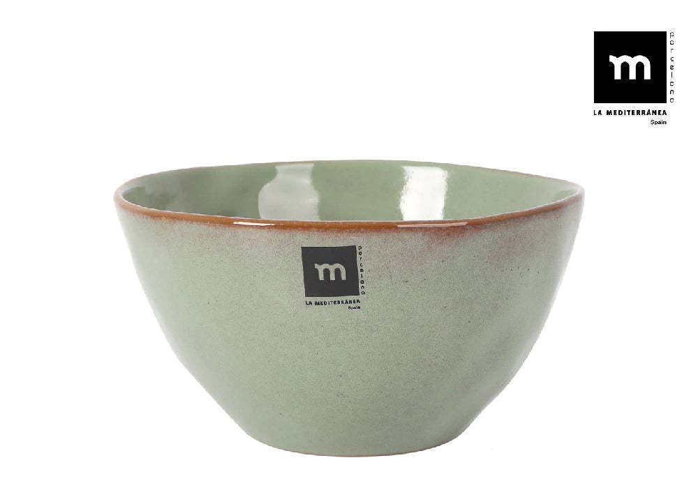 Bol adânc LA MEDITERRANEA Macarella Green, 18x9 cm, porțelan