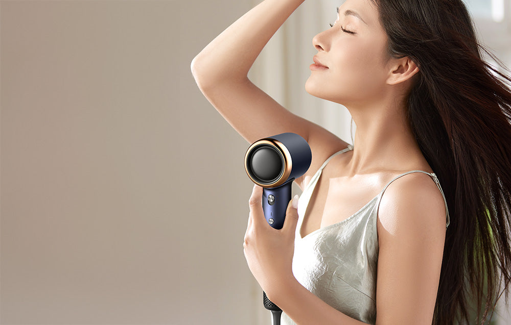 Uscător de păr Deerma DEM-CF50, 1400W, Aer, Ioni negativi, 11 moduri, Albastru închis