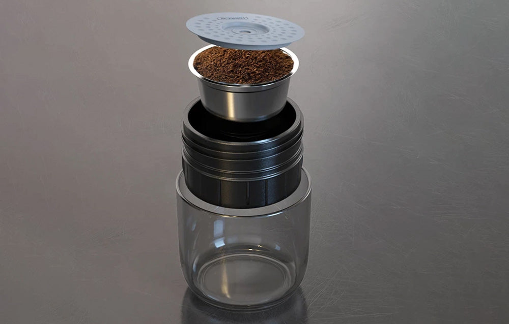 Cafetieră portabilă 3 în 1 HiBREW H4A-premium cu adaptor și geantă de transport, 80W, 15 bar, Negru