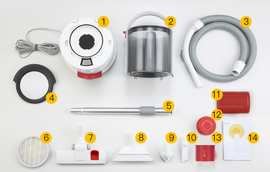 Aspirator multifuncțional Xiaomi Deerma TJ200, 800W, 18kPa, recipient de 6 l, rezervor de 3,5 l, alb