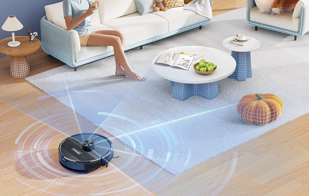 Aspirator robot Lubluelu SL68, 45W, Mop, Navigație LiDAR, 2600 mAh, Negru