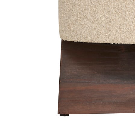 Pouf atmosferă Kayan, Boucle, Ivory, Ø50 cm