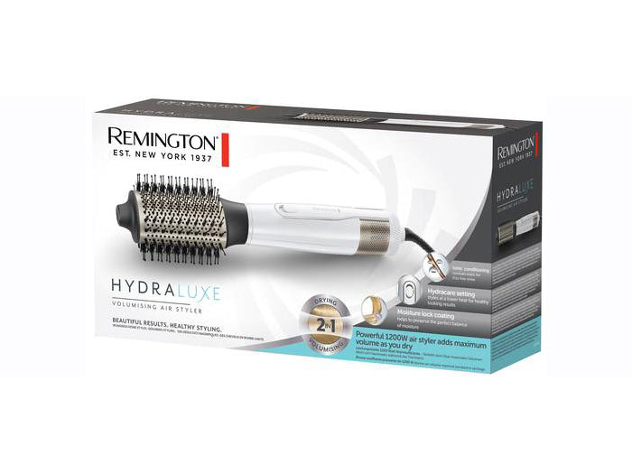 Remington AS8901 HYDRAluxe Styler, Aer cald, 1200 W, 3 niveluri de temperatură, 3 viteze, Alb