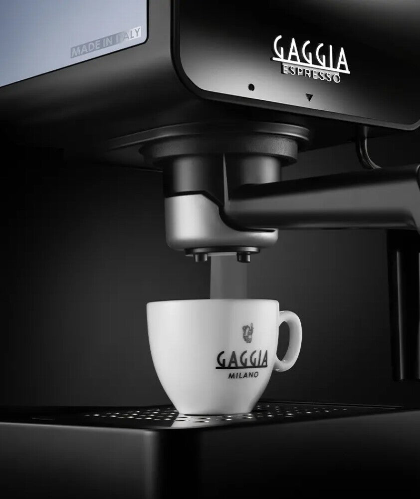 Espressor Gaggia Deluxe EG2111/64, 15 bar, Capacitate rezervor apă 1,2 l, 230V, 1900 W, Oprire automată, Funcție Memo, Negru/Gri