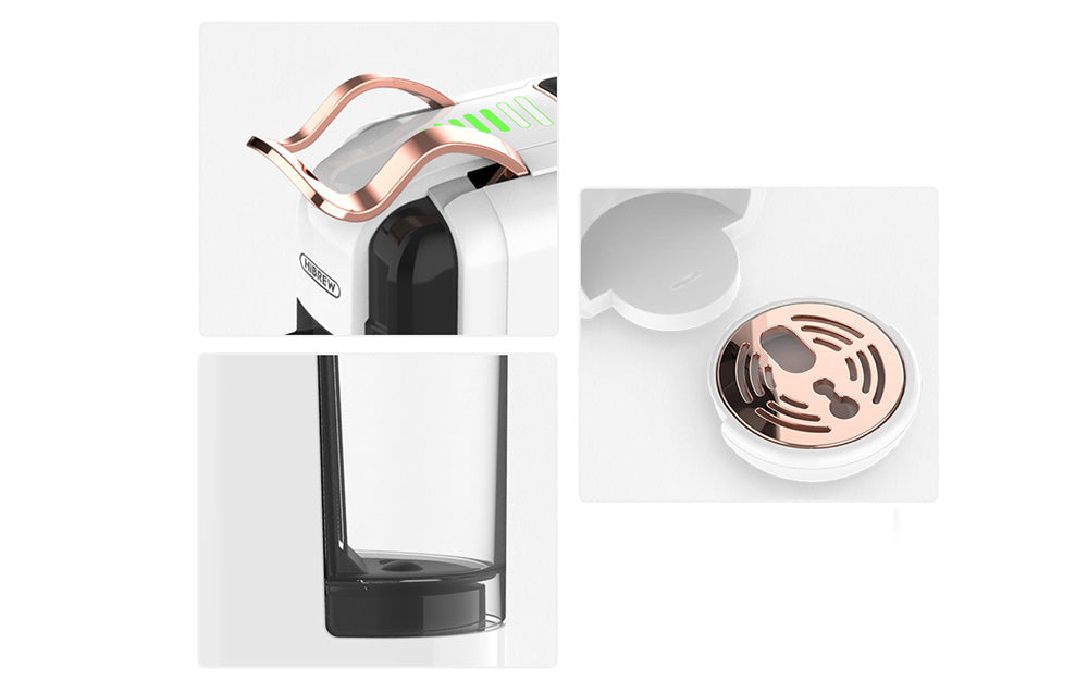 Espressor multifuncțional 5 în 1 Hibrew pentru cafea măcinată, capsule Nespresso, Dolce Gusto, Lavazza, capsule Espresso, K-cup, 1450 w, 19 bar, alb