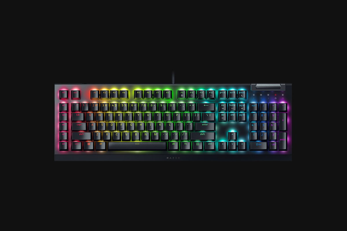 Tastatură de gaming BlackWidow V4 X, switch-uri optice galbene, neagră