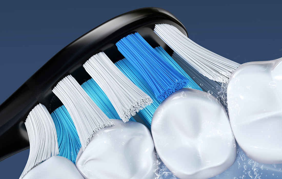 Periuță de dinți cu ultrasunete FairyWill PRO FW-P11 Periuță de dinți sonică cu vârfuri și husă, Neagră