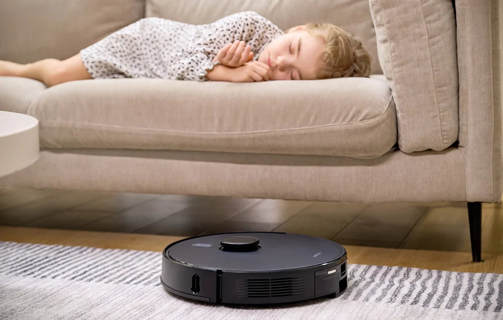 Aspirator robot cu stație AirRobo T20+, 60W, Mop, 3200mAh, filtre HEPA, Negru