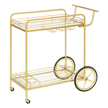 Masă laterală Atmosphera Antonella, sticlă și metal, aurie