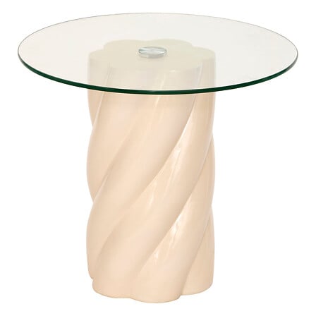 Masă de cafea Atmosphera Torsie, ivory, Ø50 cm